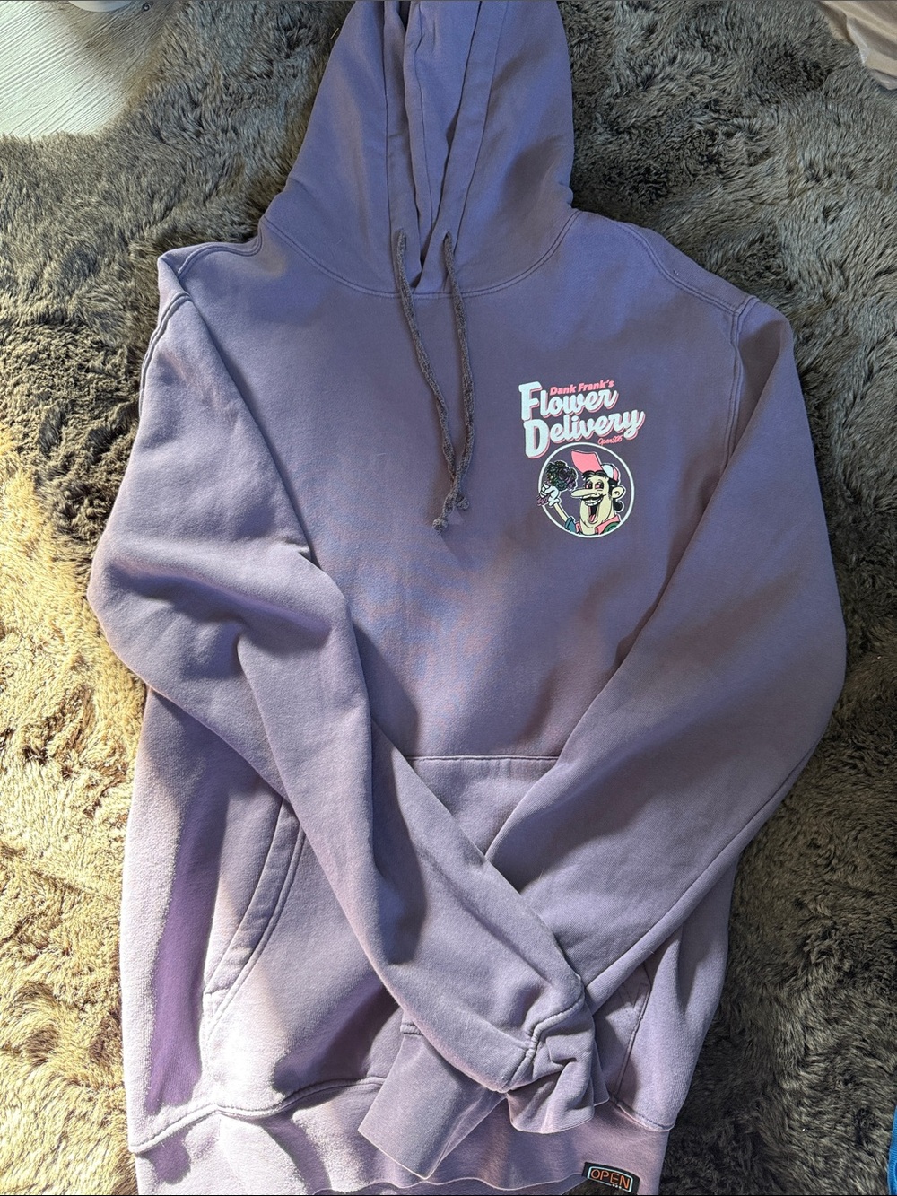 Flower Delivery Graphic Hoodie - purple